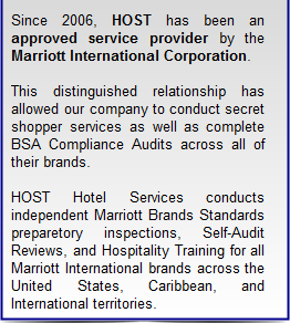Hospitality Optimal Service Testing, Inc. | Approved vendor by Marriott Corporation